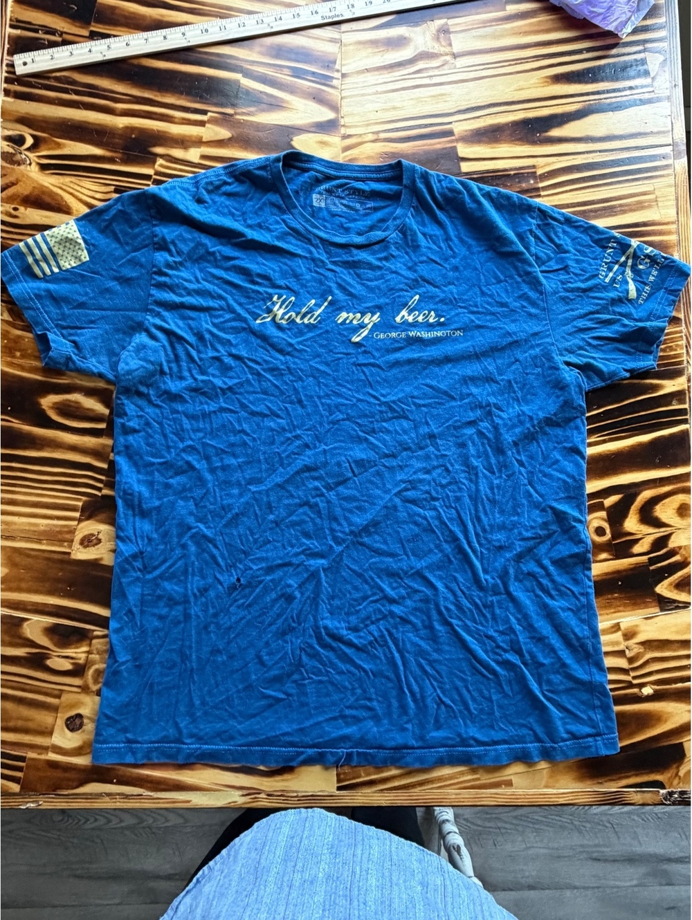 Blue Hold My Beer George Washington graphic T-shirt